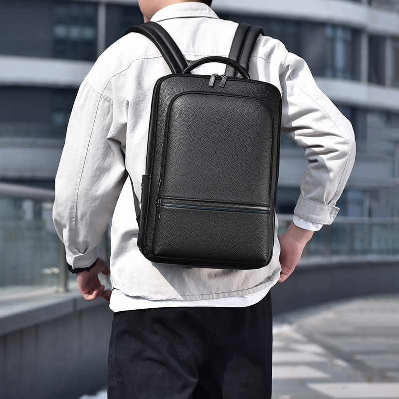 Laptop Accessories Travel Case - PU Leather Men's Backpack USB Charging
