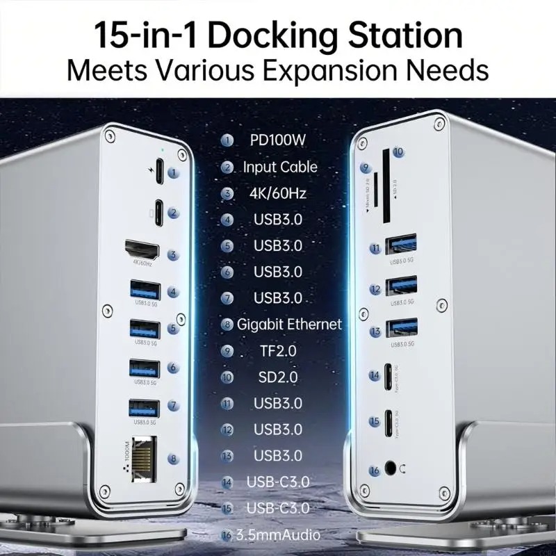 Mac Laptop Accessories - 15 in 1 USB C HUB