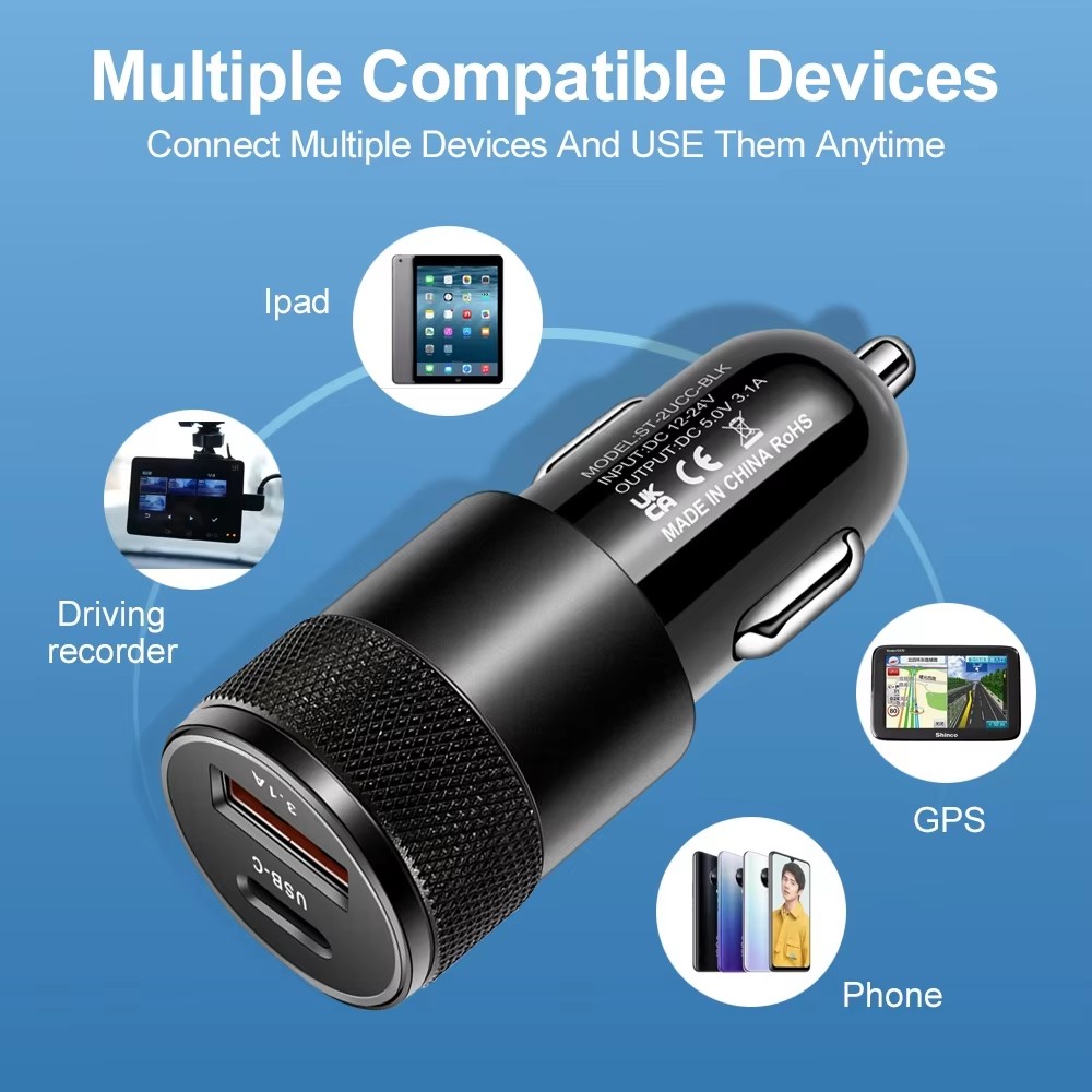 3.1A USB Car Charger Type C Fa - Usb C Power Adapter recension och pris