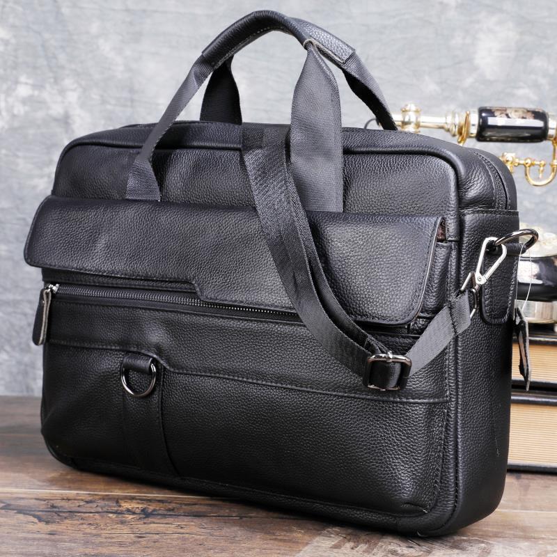 Large Men's Genuine Leather Ha - Laptop Accessories Travel Case recension och pris