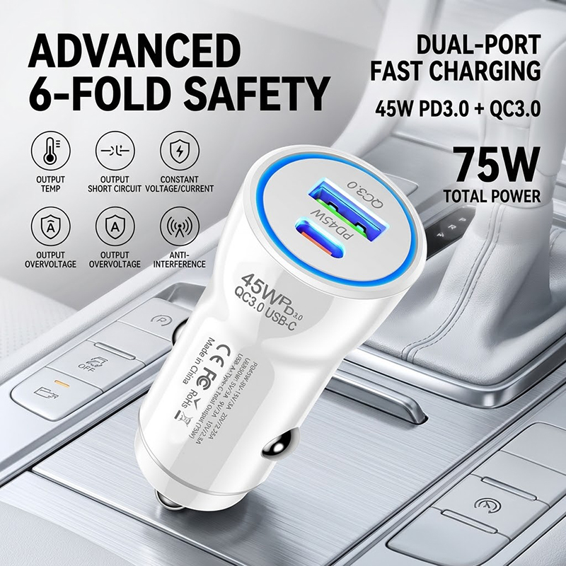 Fast Charging 45W Car Charger  - Usb C Power Adapter recension och pris