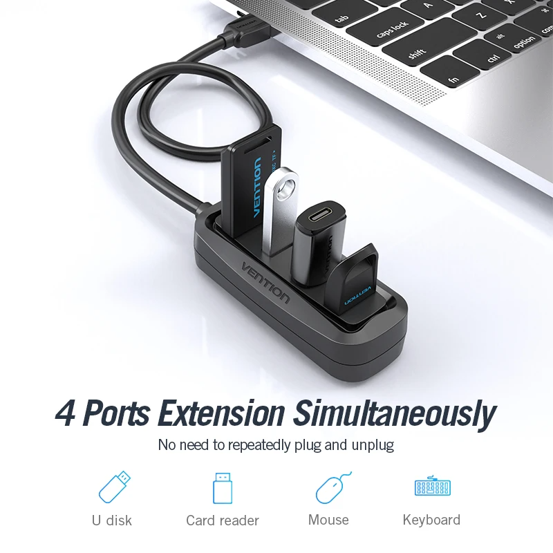Vention USB 2.0 HUB 4 Port wit - Mac Laptop Accessories recension och pris