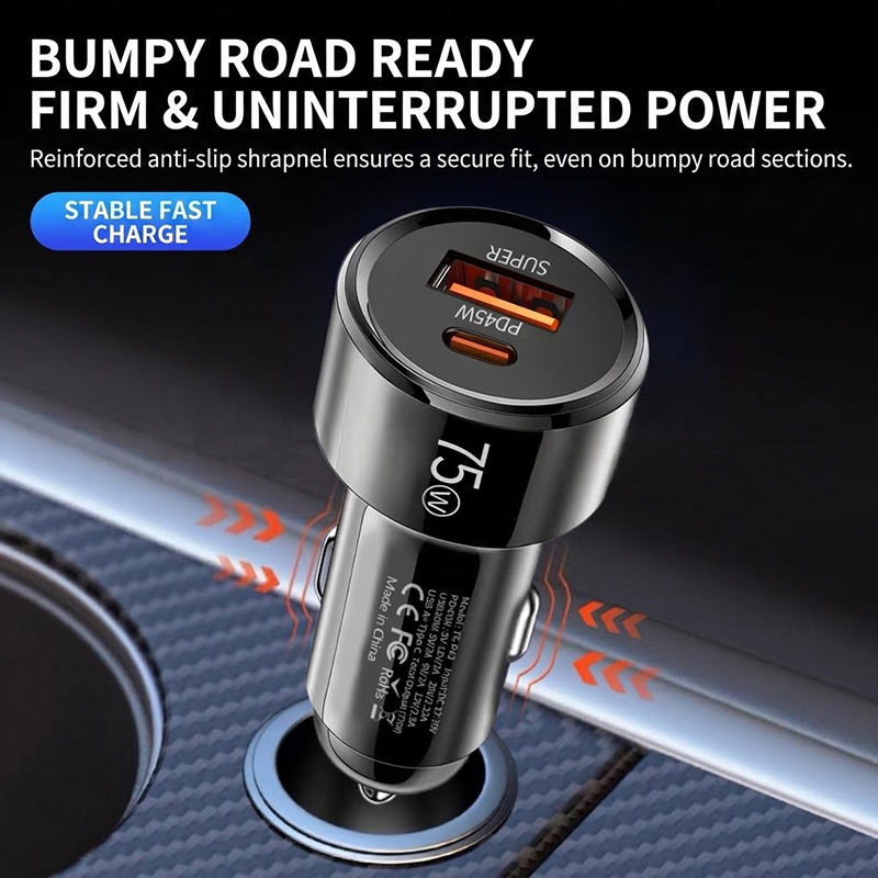 75W Dual Port Car Charger PD 4 - Usb C Power Adapter recension och pris