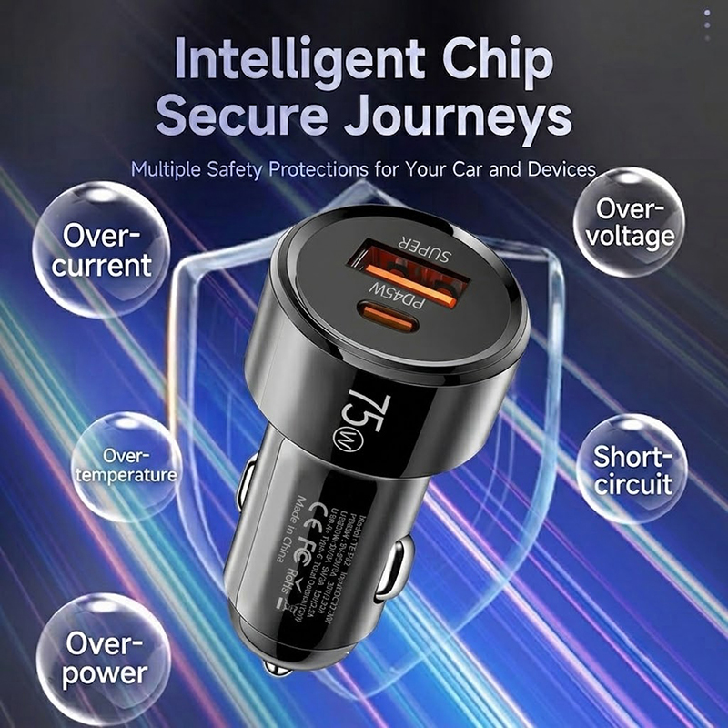 75W Dual Port Car Charger PD 4 - Usb C Power Adapter recension och pris