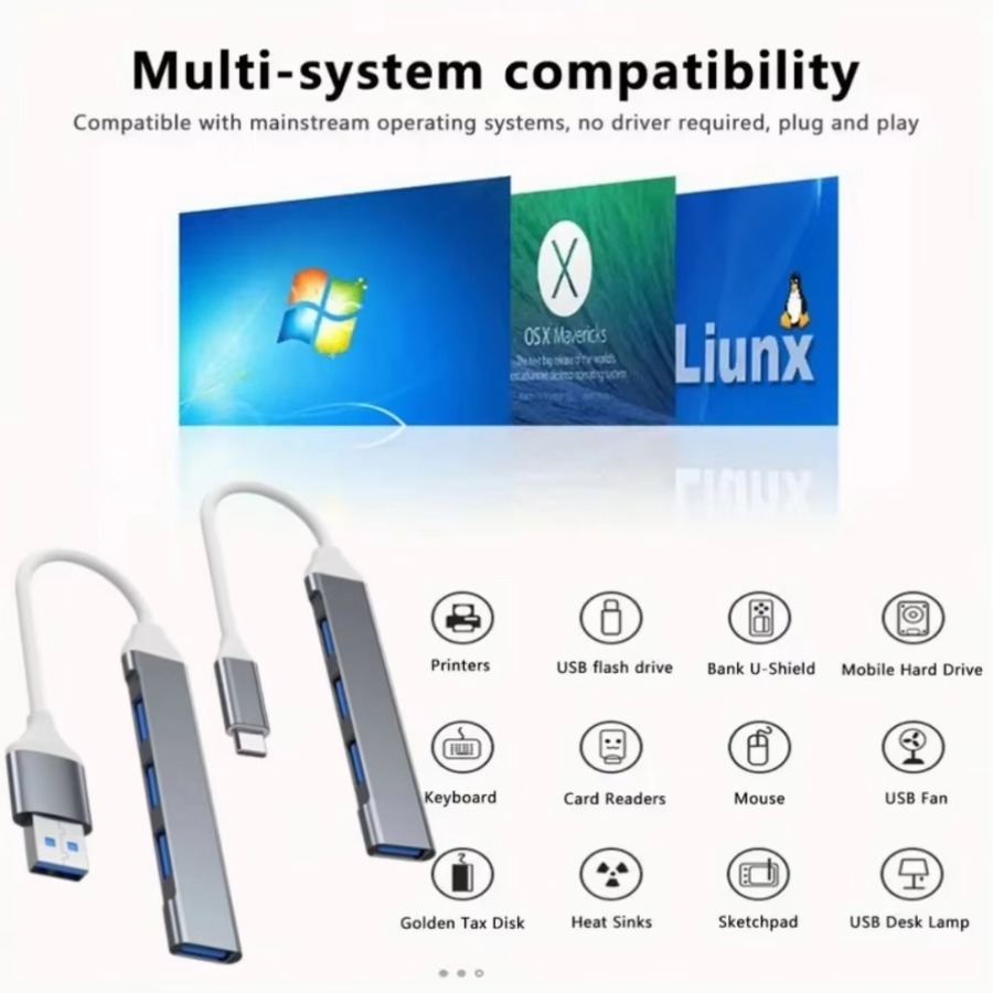 4 in 1 USB HUB USB-C HUB 4 Por - Mac Laptop Accessories recension och pris