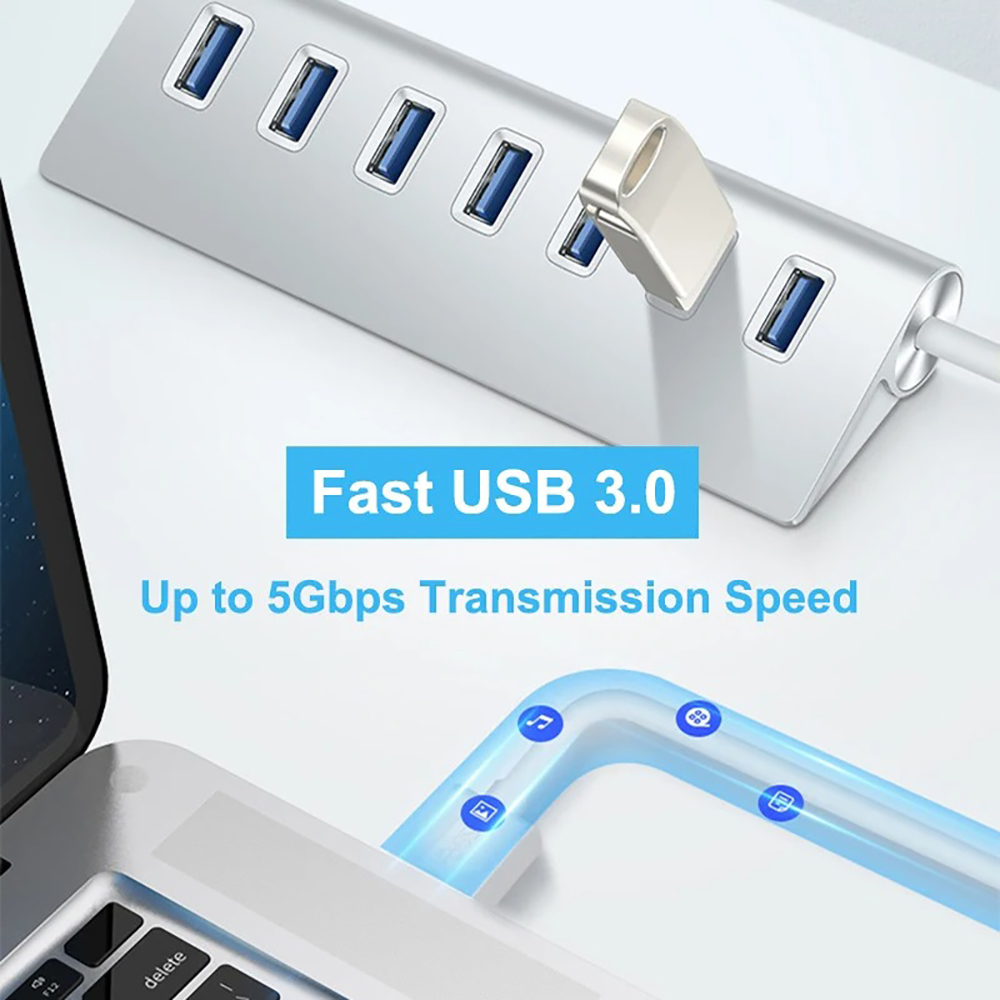 Aluminum Alloy USB 3.0 HUB 7 P - Mac Laptop Accessories recension och pris